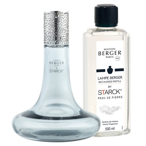 Maison Berger - Set lampa catalitica berger starck grise cu parfum peau de pierre
