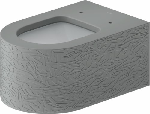Vas wc suspendat Duravit Millio DuroCast interior ceramic alb cu HygieneGlaze Surface Pattern gri mat