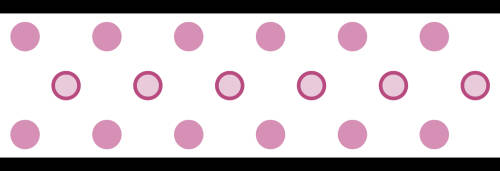 York Wallcoverings - Bordura dot border pink & black | rmk1450bcs