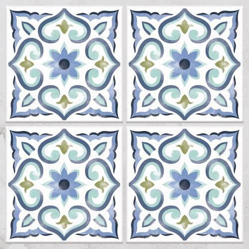 York Wallcoverings - Placi faianta spanish tile | 4 placi de 26,6 cm x 26,6 cm
