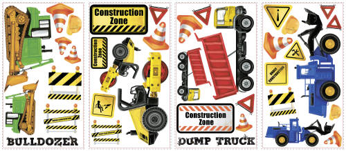 York Wallcoverings - Sticker construction trucks | 4 colite de 25,4 cm x 45,7 cm