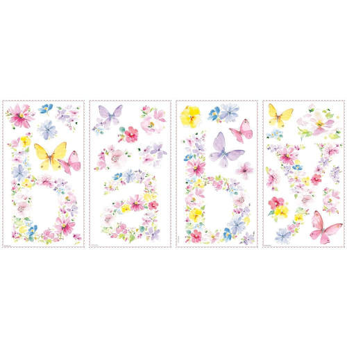 York Wallcoverings - Sticker decorativ baby butterflies | 4 colite de 25,4 cm x 45,7 cm