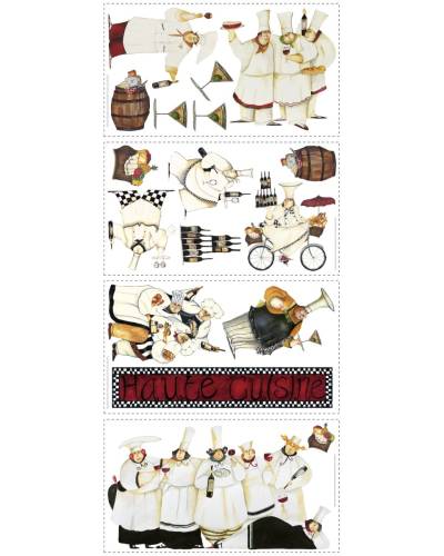 York Wallcoverings - Sticker decorativ chefs | 4 colite de 25,4 cm x 45,7 cm