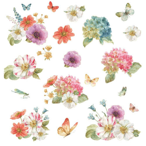 York Wallcoverings - Sticker decorativ garden bouquet | 4 colite de 25,4 cm x 45,7 cm