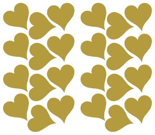 Sticker decorativ GOLD HEART | 2 colite 25,4 x 45,7 cm