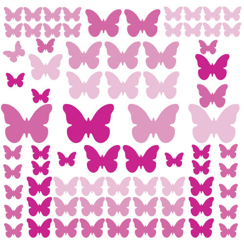 York Wallcoverings - Sticker decorativ pink flutter butterflies | 4 colite de 25,4 cm x 45,7 cm