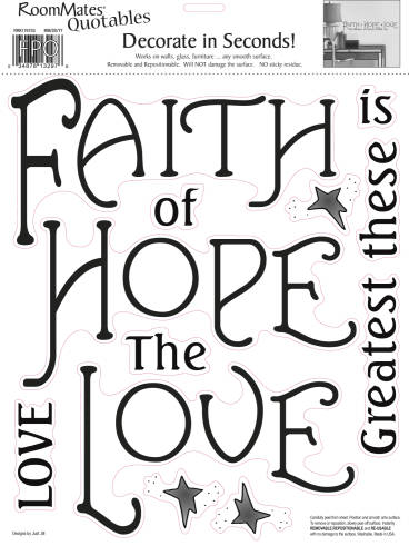 York Wallcoverings - Sticker faith, hope & love | 24,7 x 33 cm