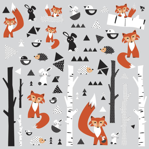 York Wallcoverings - Sticker fox forest | 4 colite de 25,4 cm x 45,7 cm
