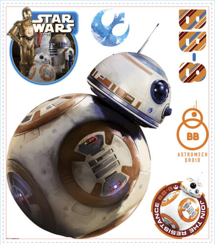 York Wallcoverings - Sticker gigant bb droid - the force awakens | 45,7 cm x 50,8 cm