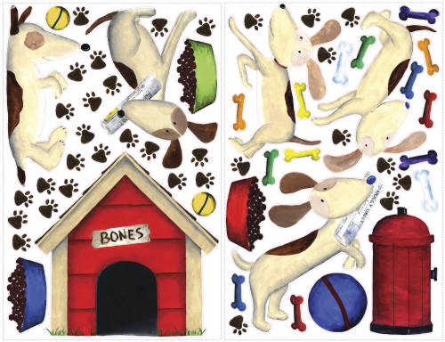 York Wallcoverings - Sticker gigant doggie treats | 2 colite de 68,5 cm x 101,6 cm