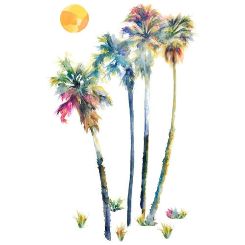 York Wallcoverings - Sticker gigant watercolor palm trees | 1 colita de 45,7 cm x 101,6 cm