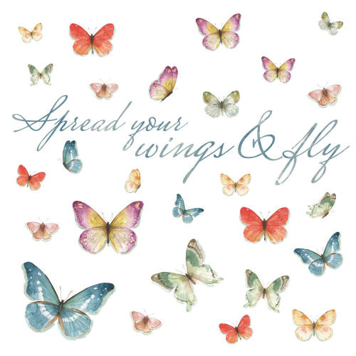 York Wallcoverings - Sticker inspirational butterfly | 2 colite de 22,9 cm x 101,6 cm