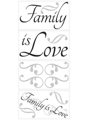York Wallcoverings - Sticker inspirational family is love | 4 colite de 25,4 cm x 45,7 cm