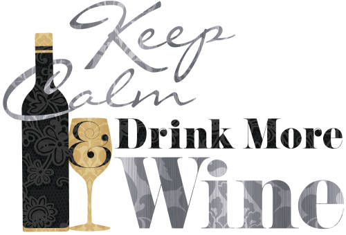 York Wallcoverings - Sticker inspirational keep calm & drink wine| 63,5 x 43,1 cm