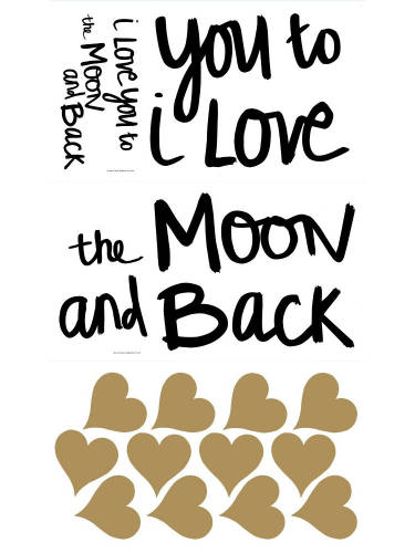 York Wallcoverings - Sticker inspirational love you to the moon | 3 colite 25,4 x 45,7 cm