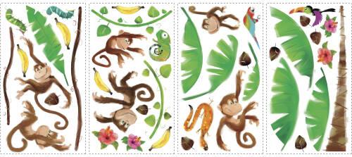 York Wallcoverings - Sticker monkey business | 4 colite de 25,4 cm x 45,7 cm