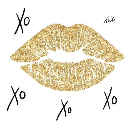 York Wallcoverings - Sticker xoxo lips cu sclipici | 21,9 cm x 92,7 cm