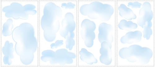York Wallcoverings - Stickere clouds | 4 colite de 25,4 cm x 45,7 cm