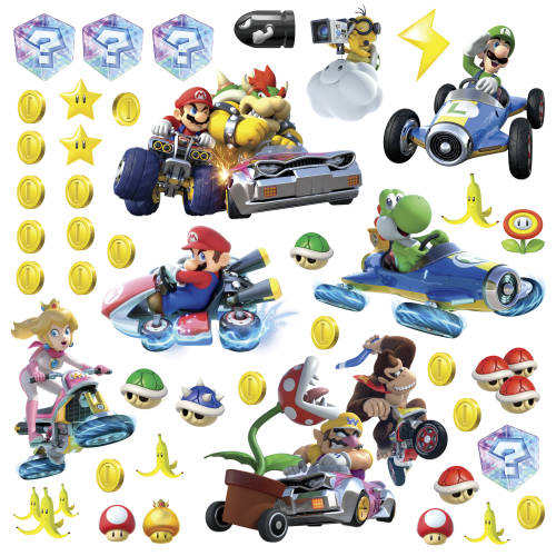 Stickere Mario Kart 8 | 4 colite de 25,4 cm x 45,7 cm