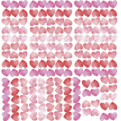 Stickere Watercolor HEART | 4 colite de 25,4 cm x 45,7 cm