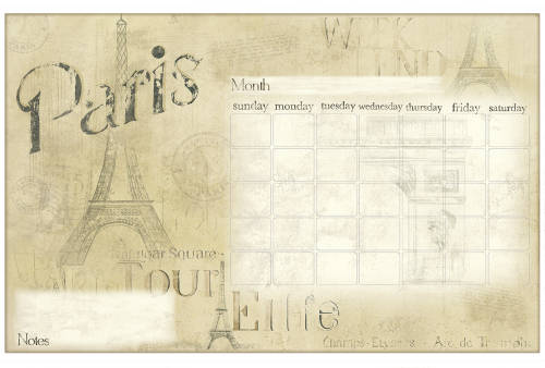 York Wallcoverings - Tabla de scris paris calendar | 100,3 x 64,1 cm