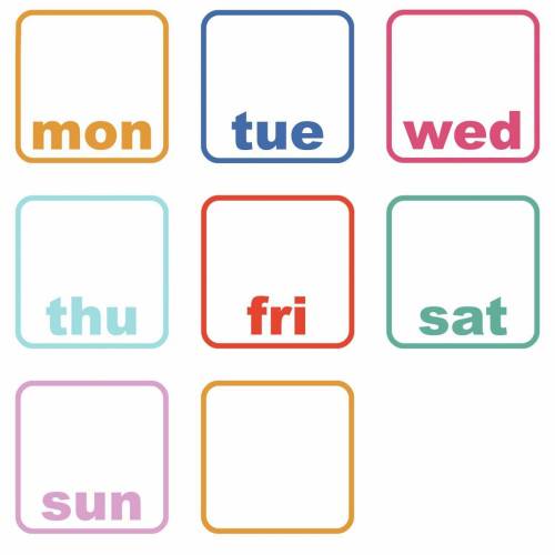Table de scris Days of the Week Planner | 4 colite de 25,4 cm x 45,7 cm