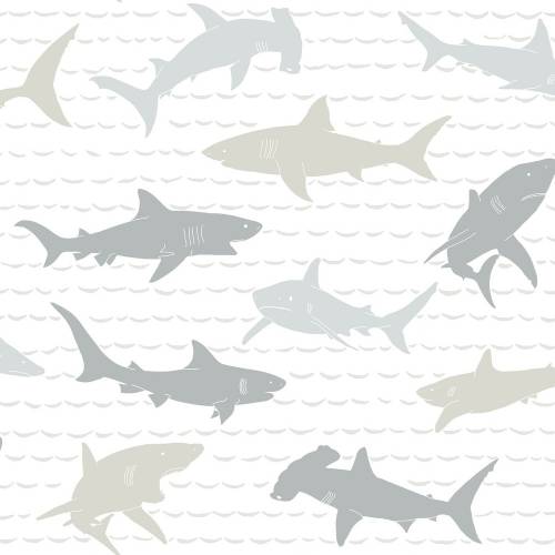 York Wallcoverings - Tapet shark charades | ki0565