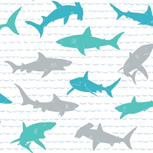 York Wallcoverings - Tapet shark charades | ki0567