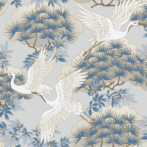 York Wallcoverings - Tapet sprig & heron | af6591