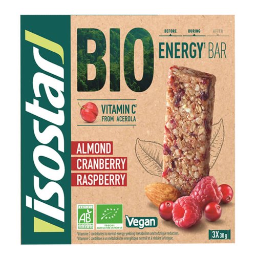 Batoane energizante ENERGY cu fructe rosii Isostar, bio, 3x30g