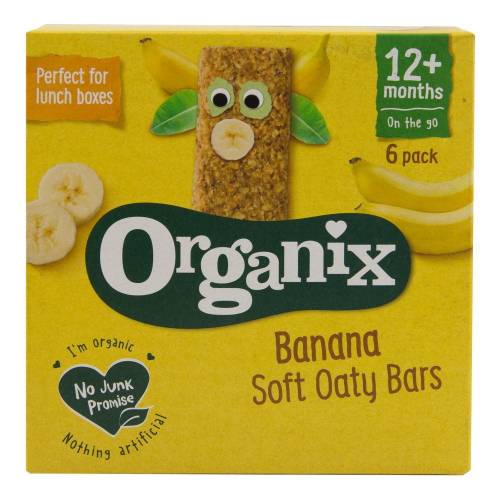 Batoane Organix Goodies din cereale cu Mere si Banane, de la 12 luni, bio, 6x30 g