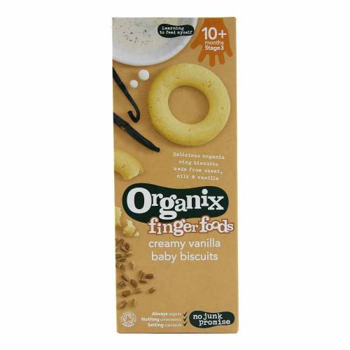 Biscuiti Organix Finger cu Lapte si Vanilie pentru Bebelusi, de la 10 luni, bio, 54 g