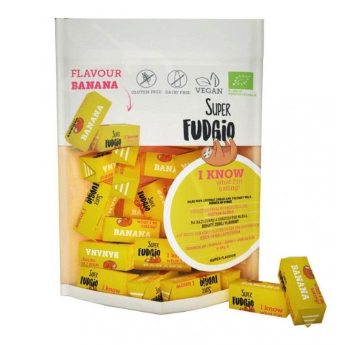 Caramele cu aroma de banane fara gluten Super Fudgio, bio, 150 g, ecologic