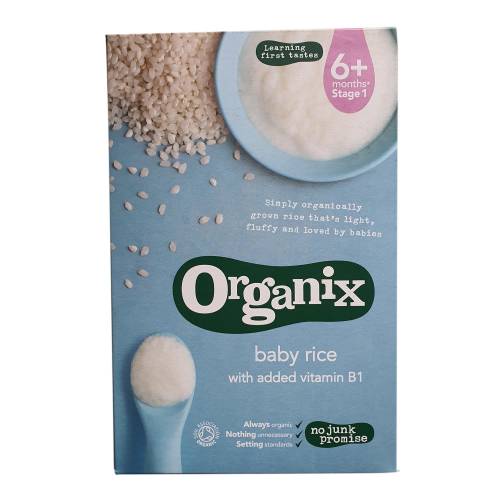 Cereale Organix din Orez cu adaos de Vitamina B1, de la 6 luni, bio, 100 g
