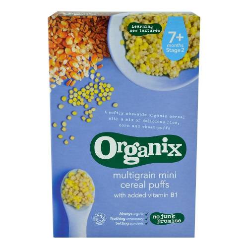 Cereale Organix Multicereale Mini Pufs, de la 7 luni, bio, 90 g