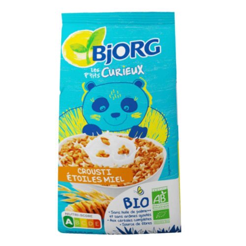 Cereale stelute crocante cu miere pentru copii Bjorg, bio, 375 g