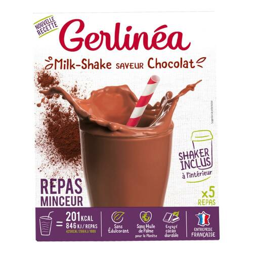 Milk-shake proteic cu gust de Ciocolata 150g + SHAKER Gerlinea, natural
