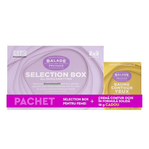 Pachet Selection Box pentru femei + Crema contur ochi in formula solida 18 g CADOU, Balade en Provence, bio