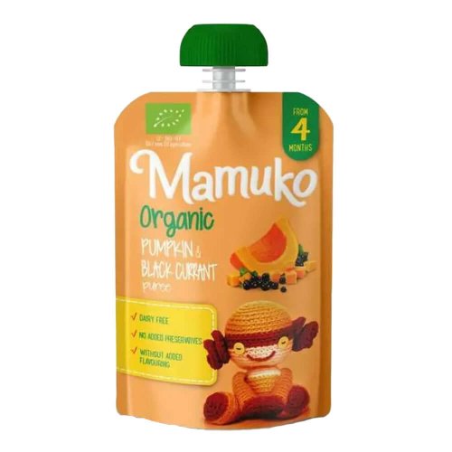 Piure de dovleac si coacaze pentru copii de la 4 luni Mamuko, bio, 100g