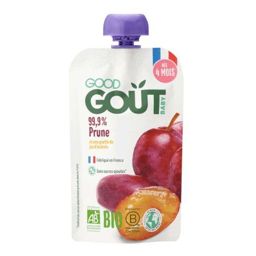 Piure de prune de la 4 luni Good Gout, bio, 120 g