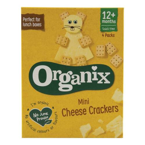 Snack Organix Goodies Crackers Mini Cheese, de la 12 luni, bio, 4x20 g