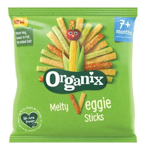 Snack-Stixuri din porumb expandat cu legume Finger Organix, de la 7 luni, bio, 20 g, ecologic