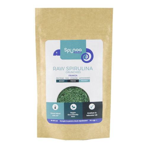 Spirulina crunchies origine Franta, Spinoa Blue, naturala, 50 g