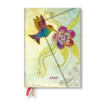 Agendă pentru anul 2020, cu copertă tare Paperblanks Hummingbird, 368 file, multicolor