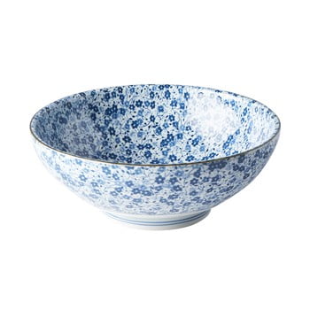 Bol din ceramică MIJ Daisy, ø 21,5 cm, alb - albastru