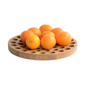 Wireworks - Bol din lemn pentru fructe geo, Ø 36 cm