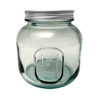 Borcan din sticlă reciclată cu capac Ego Dekor Authentic, 1000 ml