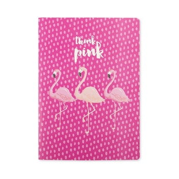 Caiet GO Stationery Think Flamingo, roz