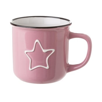 Cană din ceramică Unimasa Star, 325 ml, roz