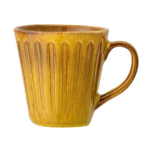 Cană din gresie ceramică Bloomingville Cala, 500 ml, galben